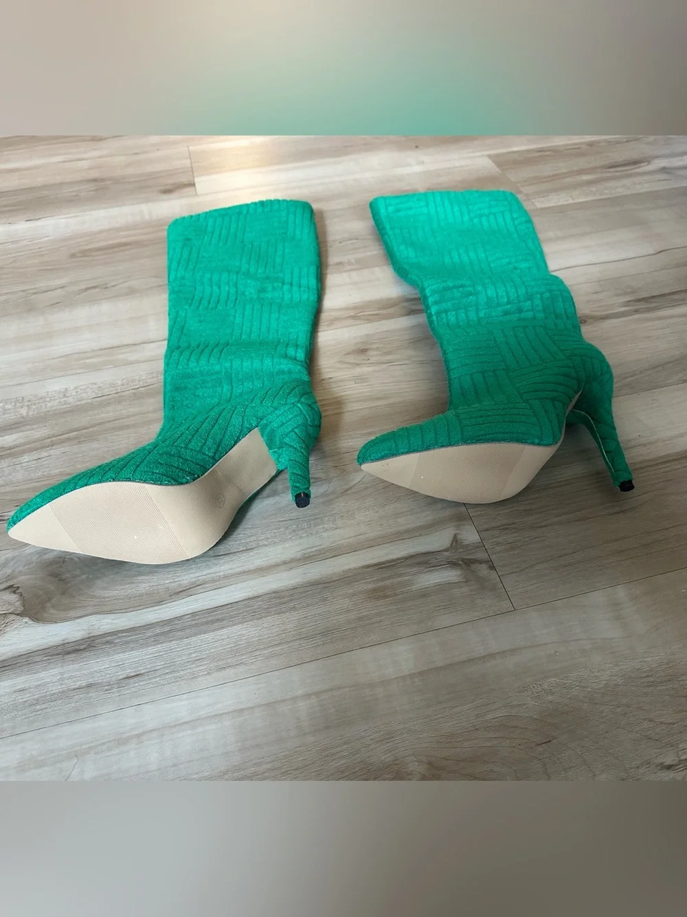 Emerald Green High Heel Knee Boots